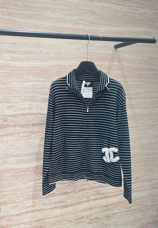25fw White striped zipper sweatshirt(Medieval Series)