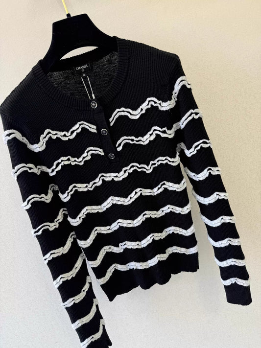 Wavy Knit Cardigan