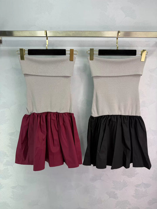 Color-blocked patchwork dress