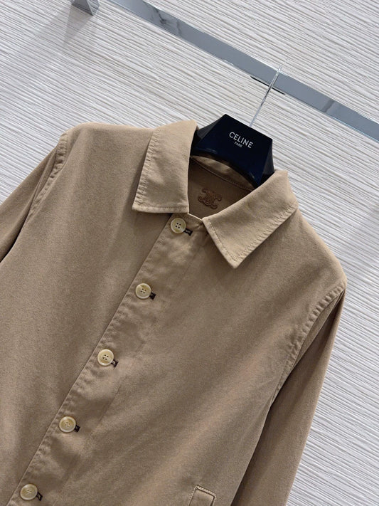26New Long-Sleeve Shirt Jacket with Embroidered Back Logo and Tie-Detail