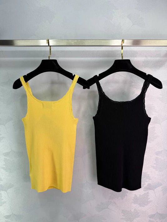 26ss Triangle logo lace camisole