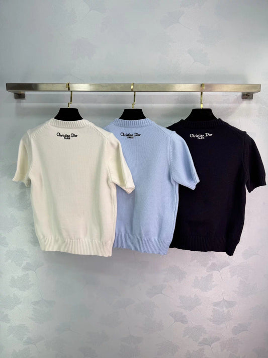 Five-pointed star embroidered T-shirt
