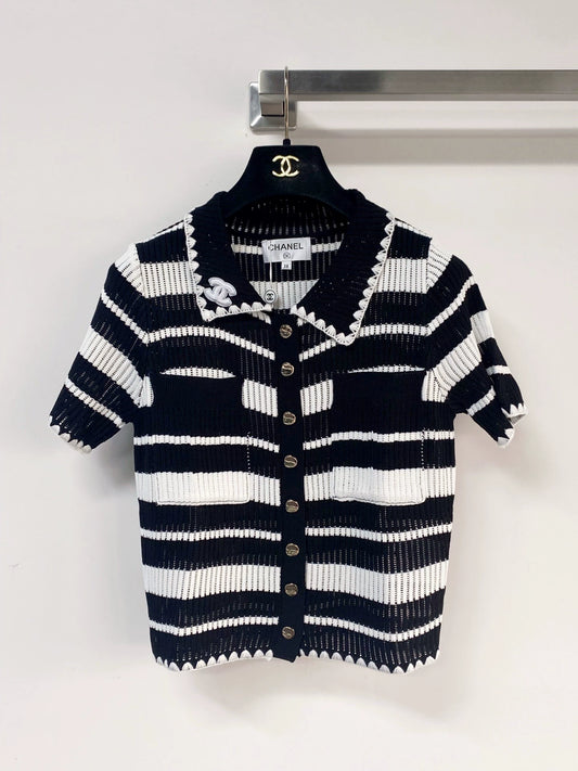26ss Striped short-sleeved shirt