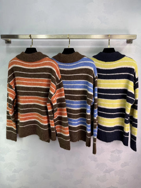 Striped Polo Sweater