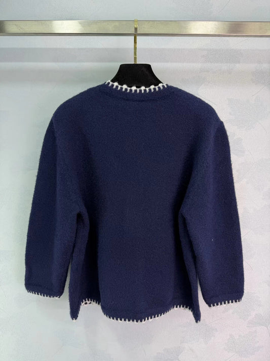 Color-blocked woven cardigan