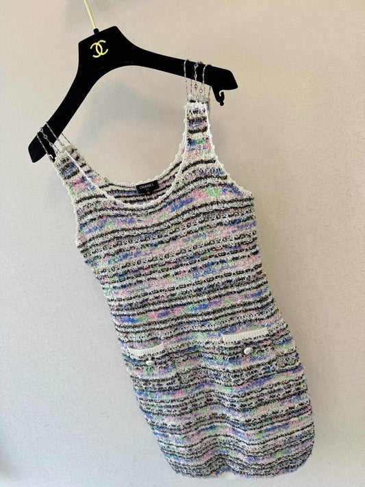 Tweed sleeveless dress