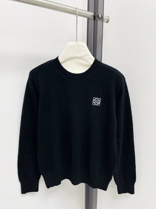 25fw Embroidered round neck sweater