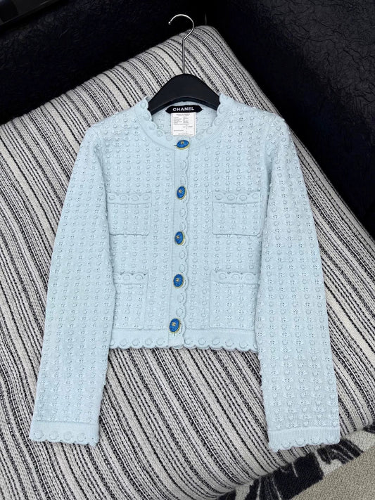 25fw Hook flower round neck jacket