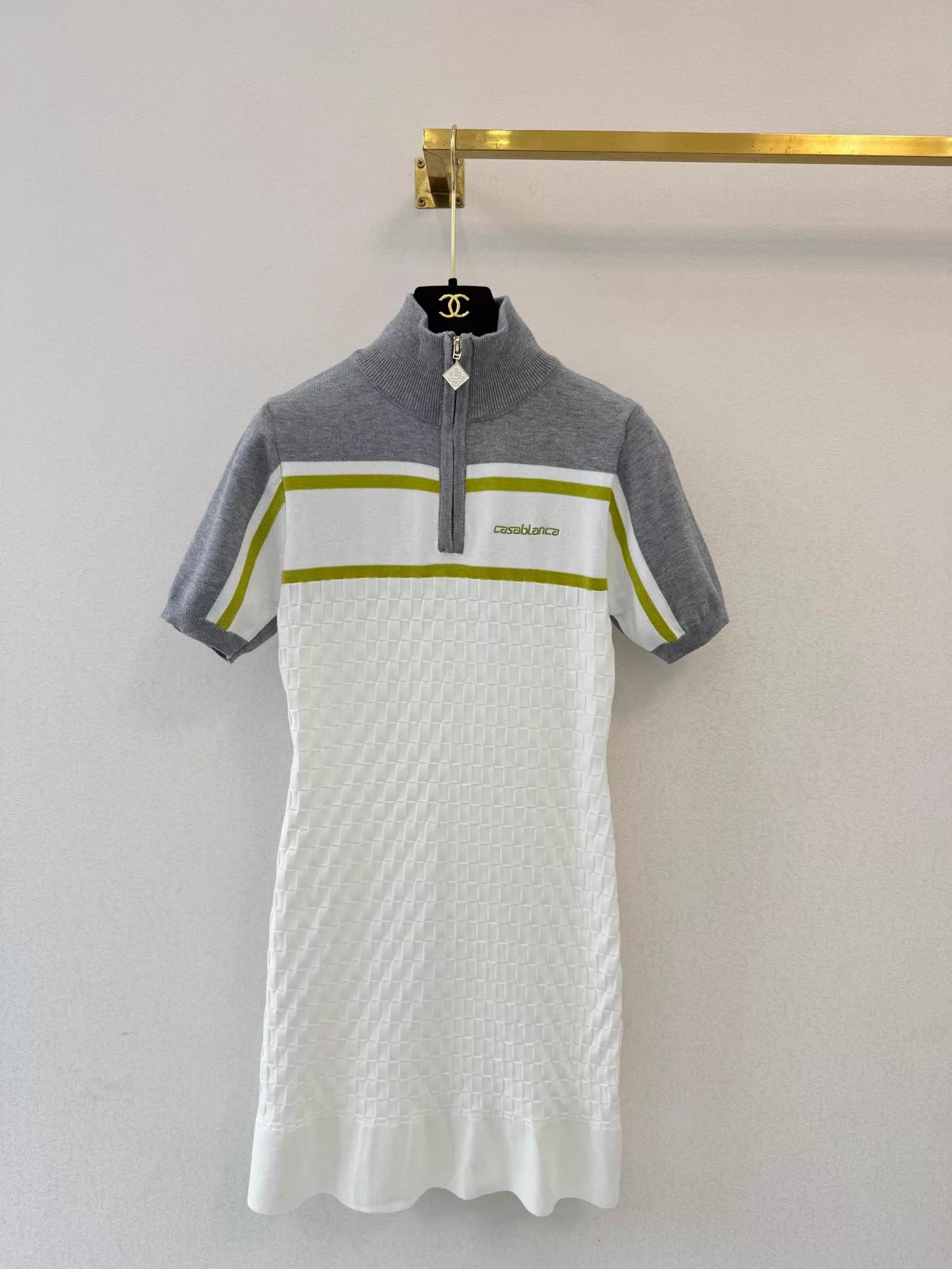 26ss Color-blocked knit dress
