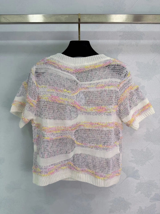Striped Knit Short-Sleeve T-Shirt