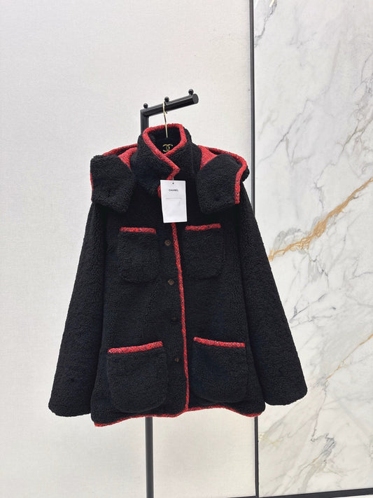 Teddy eco-friendly fur mid length hooded jacket