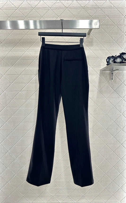25fw Leather chain buckle suit straight leg pants