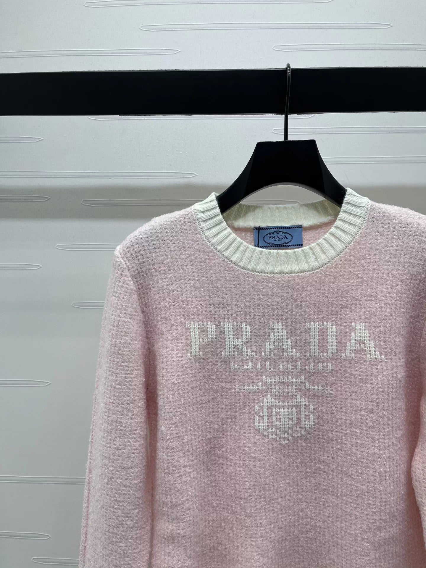 Color blocked letter pullover sweater