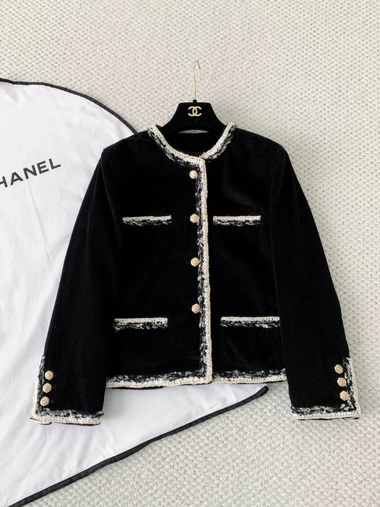 26 Black Silk-Blend Tweed Jacket