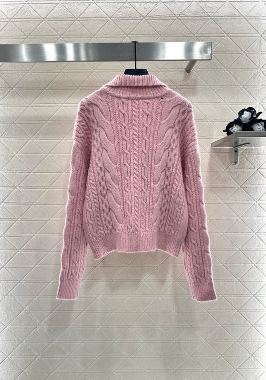 Ce 25 Crochet lapel knitted top
