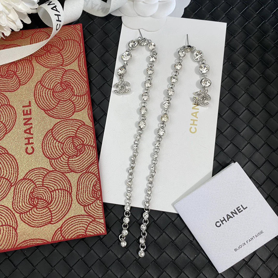 Crystal tassel earrings