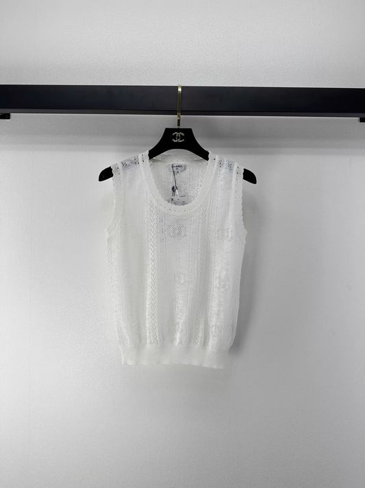 26ss Openwork Knit Sleeveless Vest