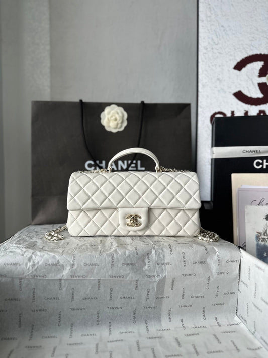 2026 Flap Bag with Top Handle 25cm Lambskin