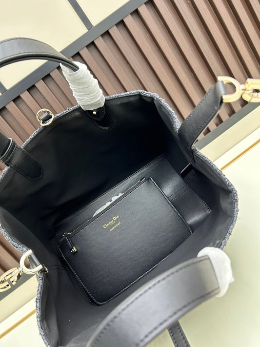2026 Tourjours Bag 28.5cm Dark Grey Denim Leather