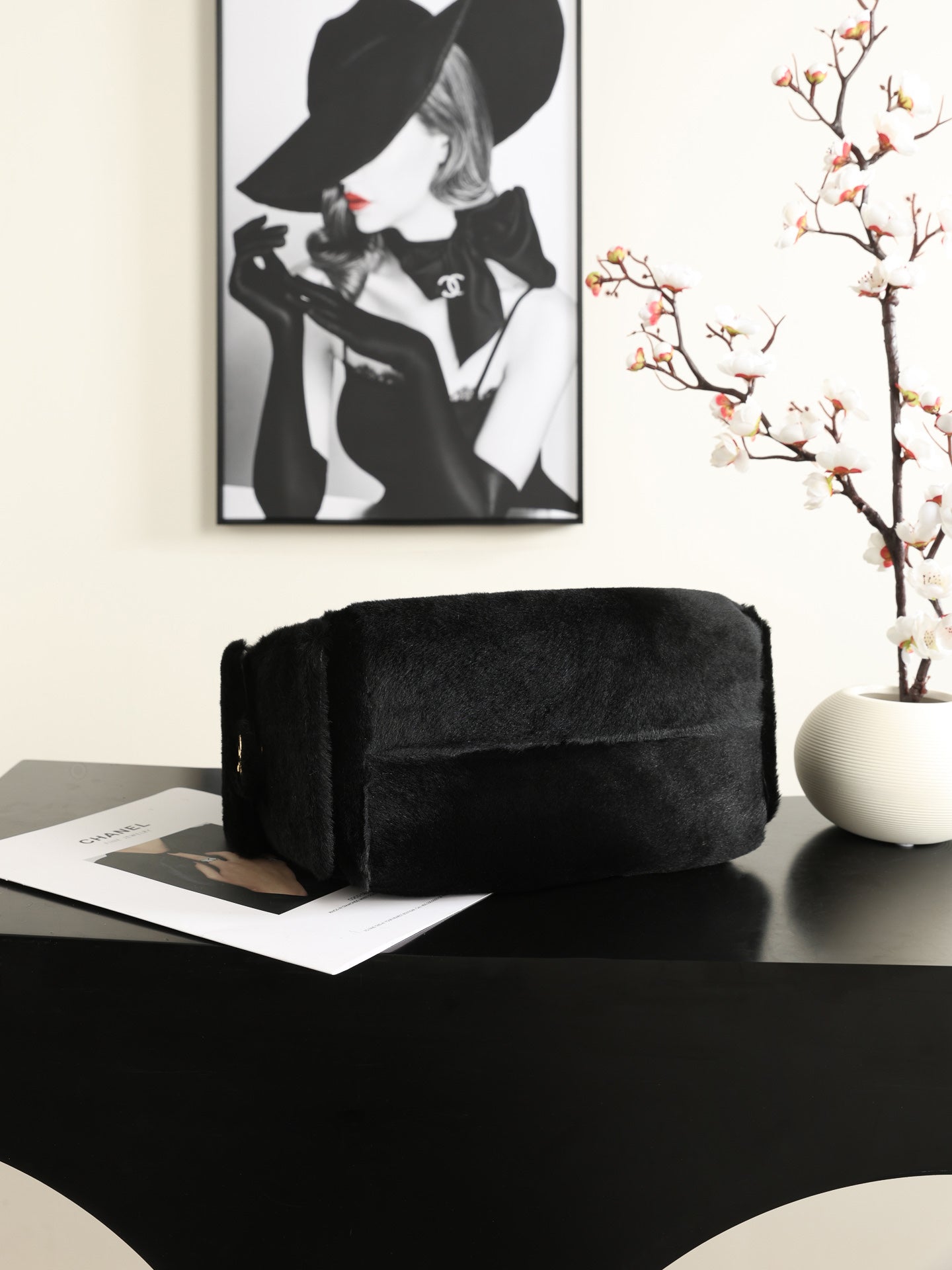Chanel 2026 Hobo Bag 30cm Black Ponyhair