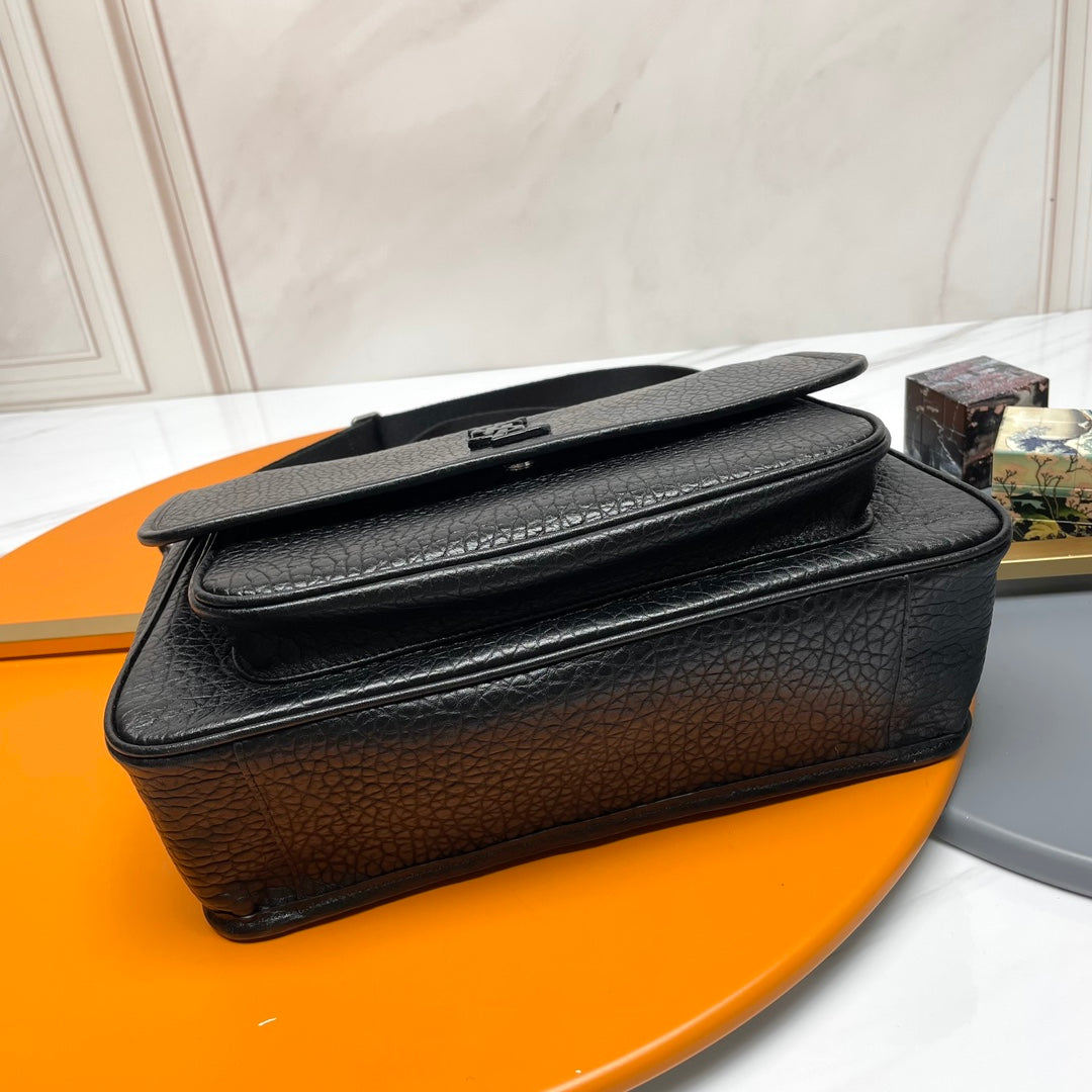 YSL 2026 Niki Messenger Black 28cm Grained Calfskin