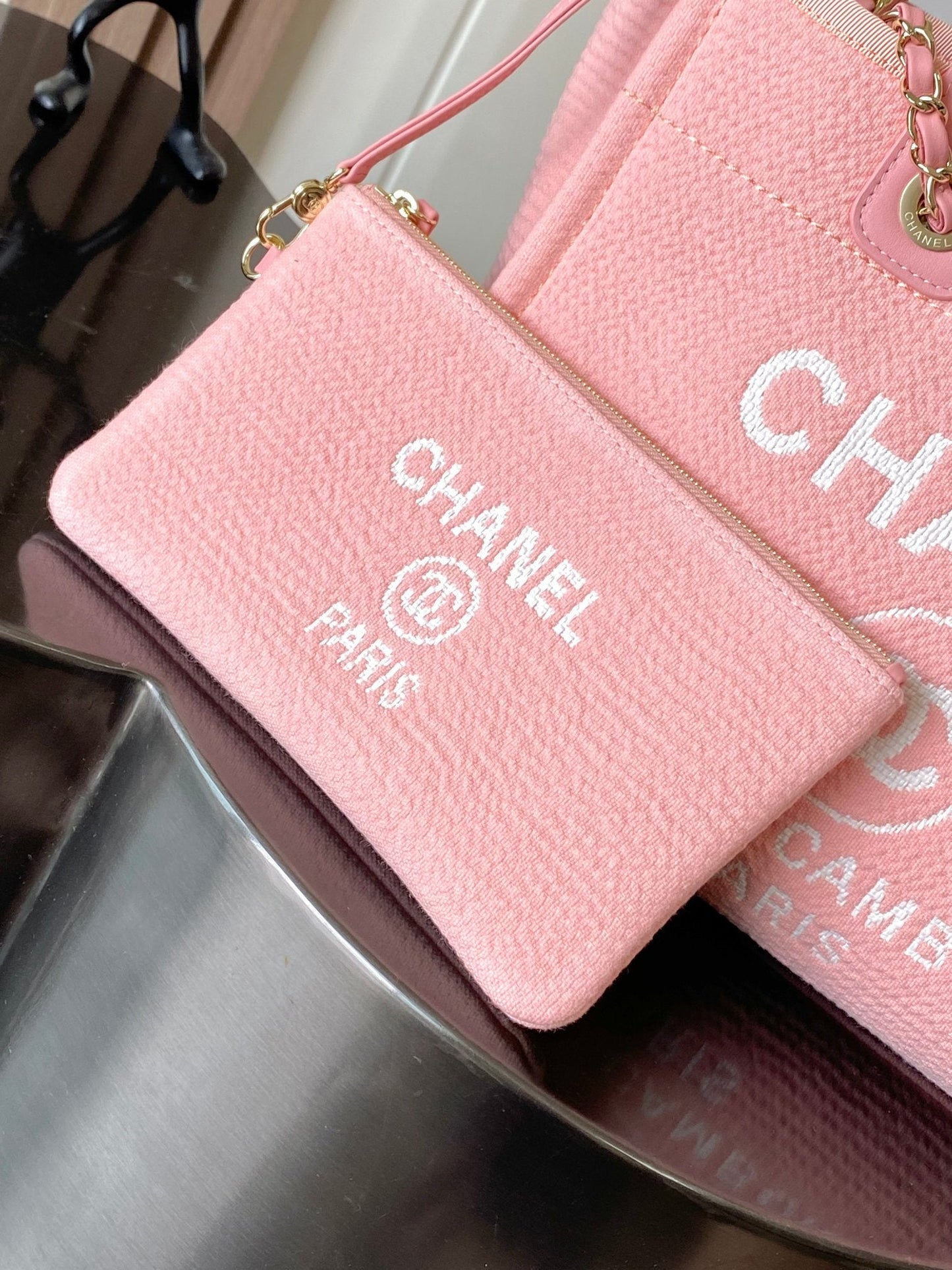 Chanel 2026 Deauville Bag Pink Canvas