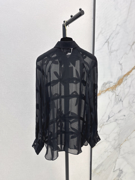 25ss Silk bow shirt