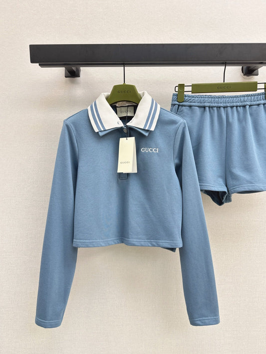 25ss crop polo short set