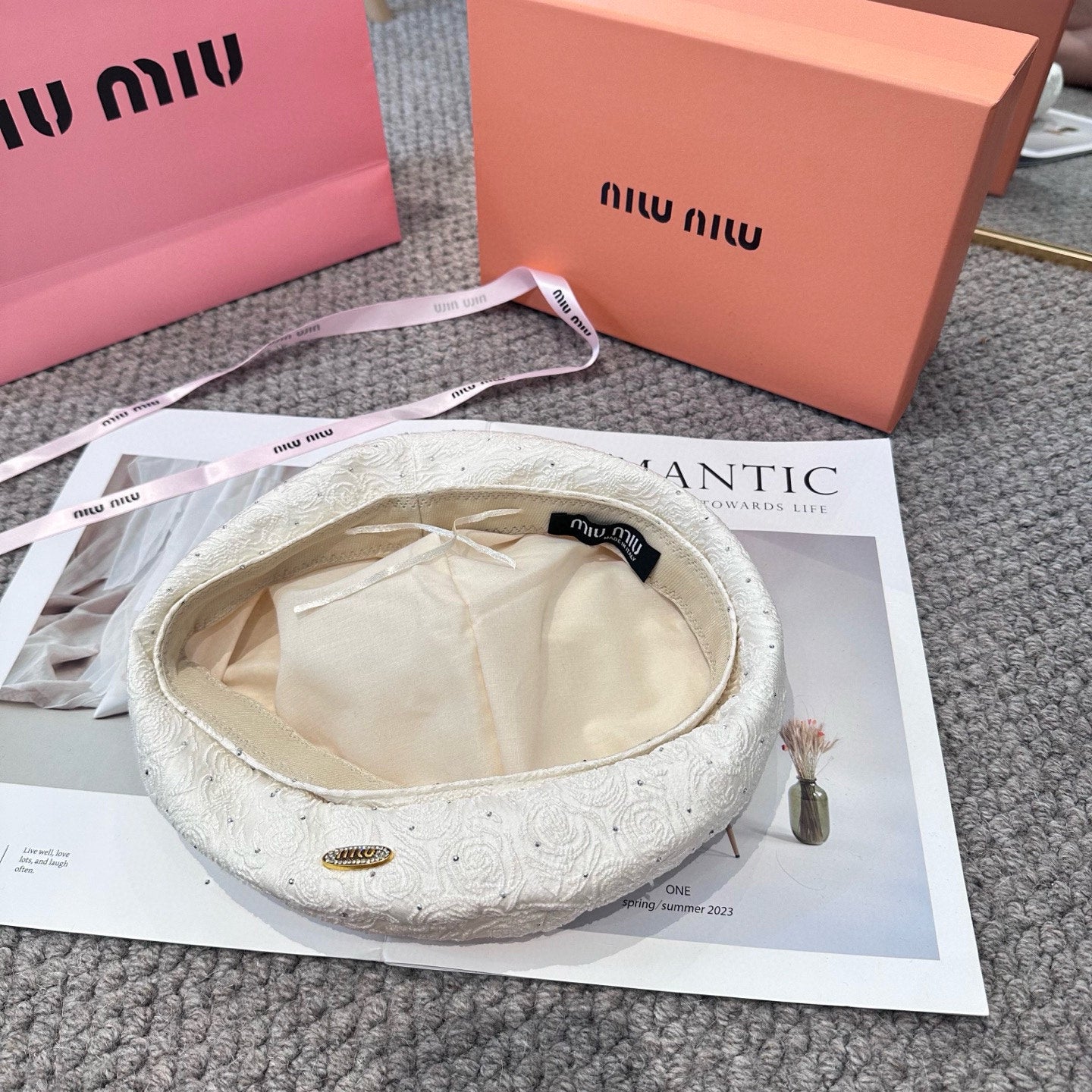 Letter rhinestone beret