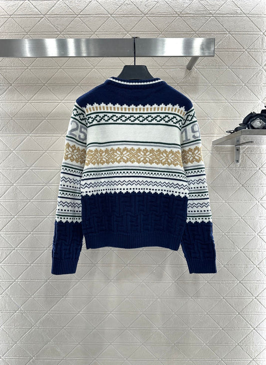 25 Hook flower round neck pullover sweater