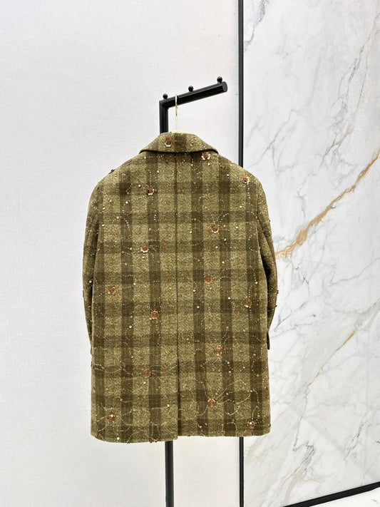 25 Plaid Series Beaded Sequined Blazer