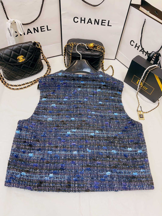 blue plaid vest