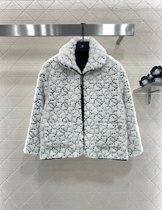 Short fur-lined jacket with lapel (skiing style🎿)