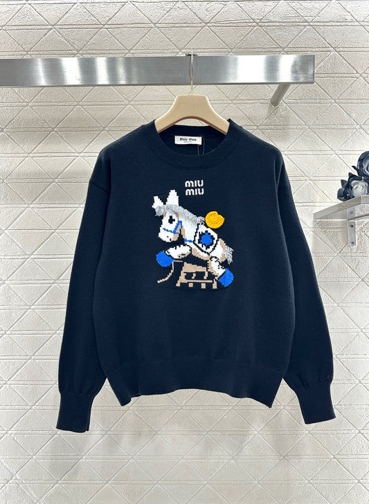 Jacquard Horse-Year Knit Sweater