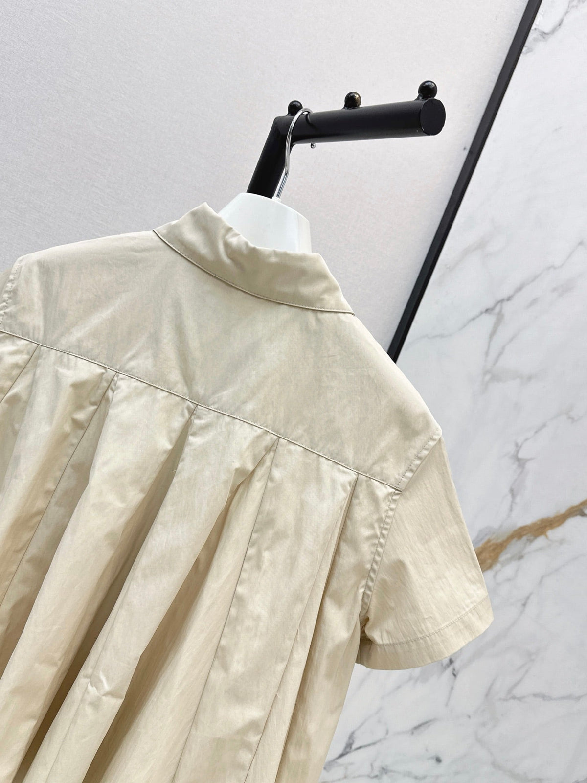 26SS NEW Square Pattern Embroidered Babydoll Shirt π€