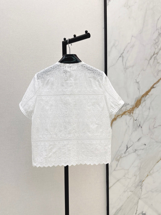 26SS NEW Hollow-out Embroidered Shirt 🤍