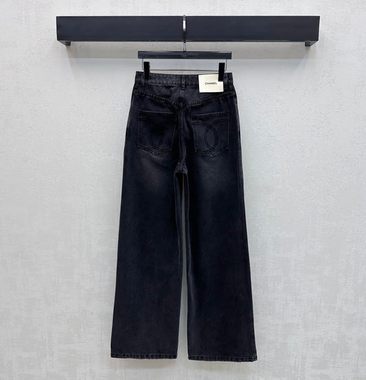 26SS NEW Letter Button Wide-Leg Jeans