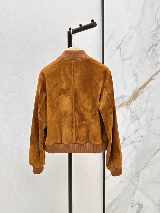 ❤️🔥Limited edition❤️🔥 26SS New Vintage-Style Brown Suede-Finish Cropped Jacket 🤎
