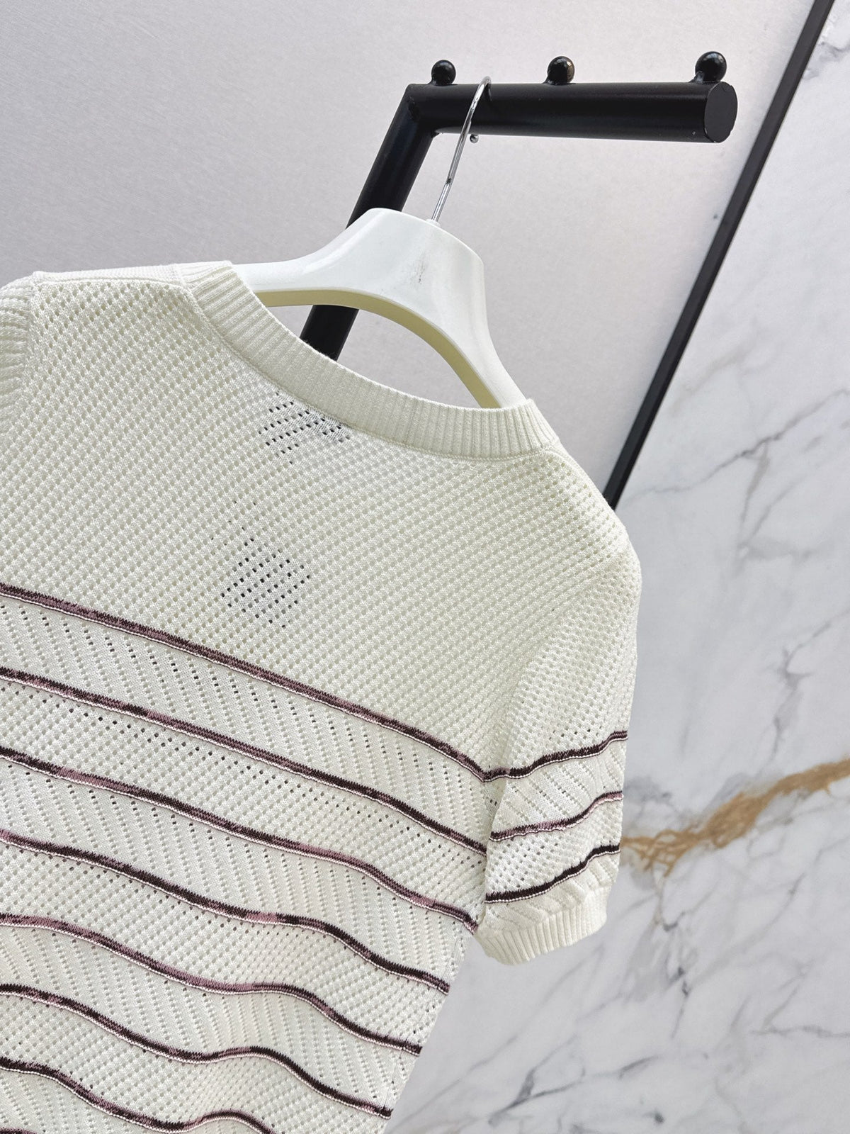 26FW New Minimalist Striped Knit Short-Sleeve Top π€
