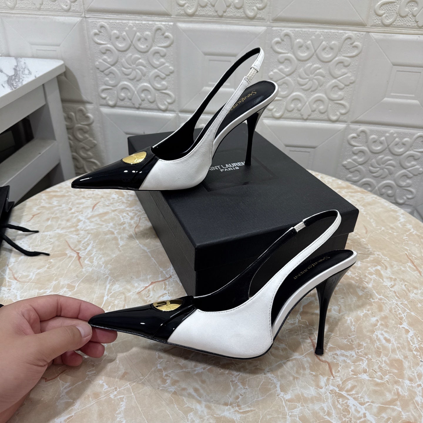 26FW New YSL Logo High Heels π (height: 10.5cm)