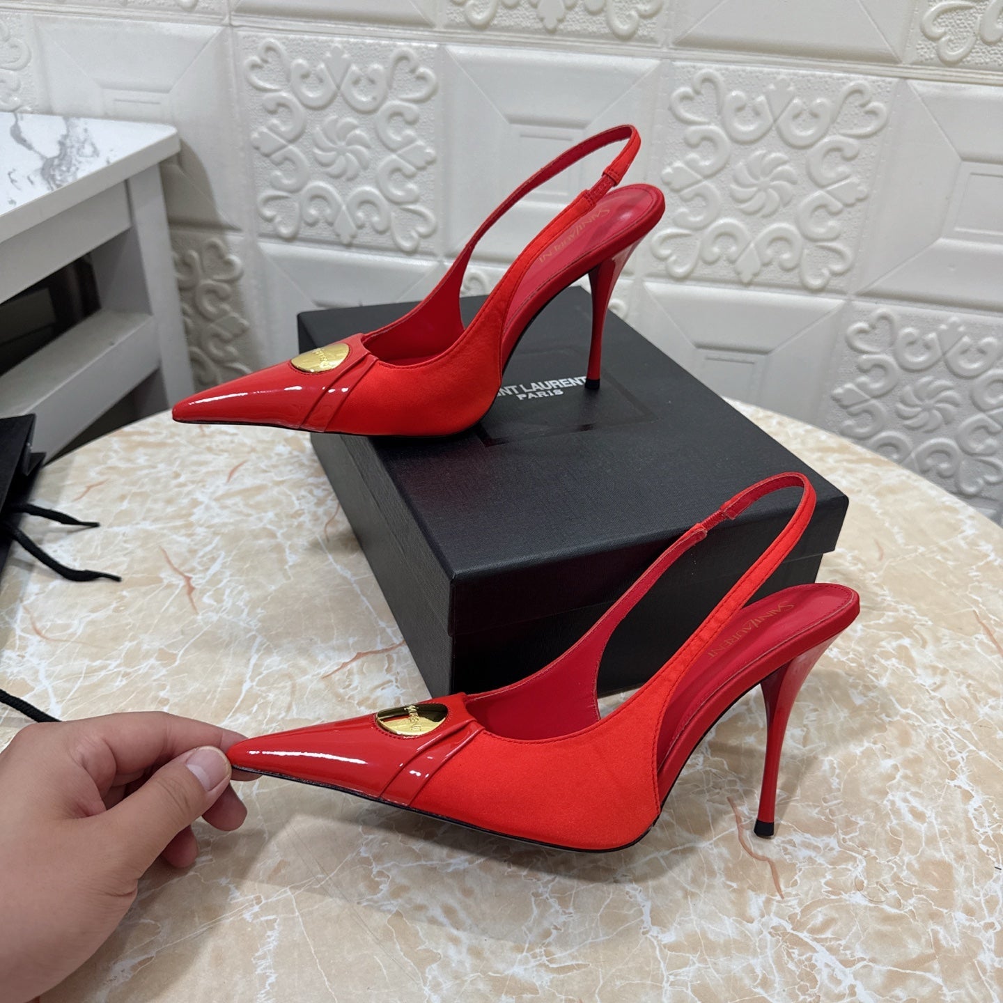 26FW New YSL Logo High Heels π (height: 10.5cm)