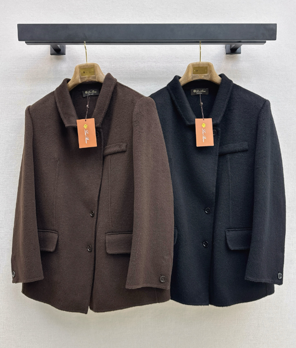 Loro Piana/26 Fall & Winter Latest Double-Faced Wool Coat with Lapel