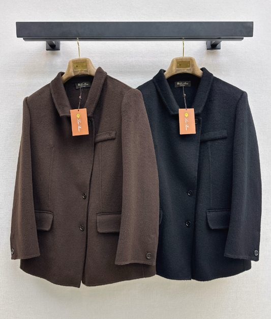 Loro Piana/26 Fall & Winter Latest Double-Faced Wool Coat with Lapel