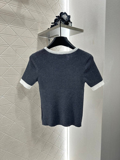 25 new product Embroidered knitted short sleeves