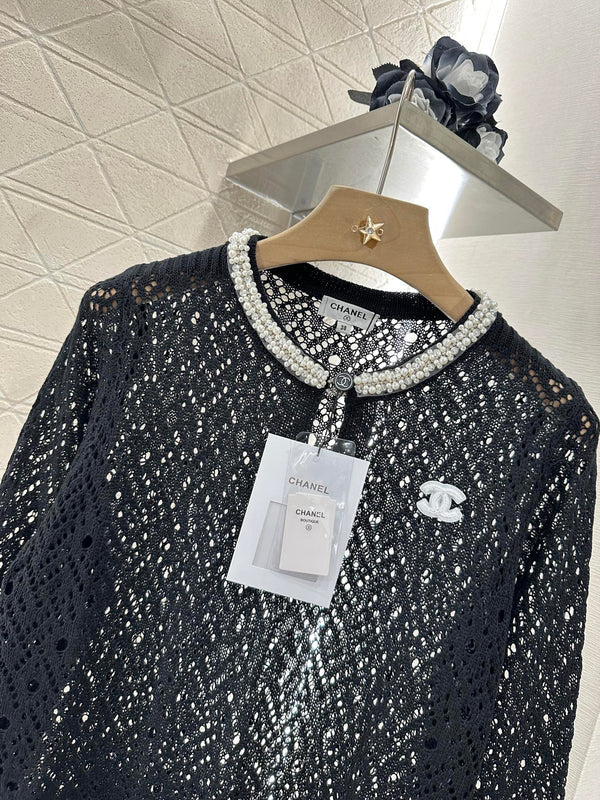 2025 new product Pearl hollow long sleeves