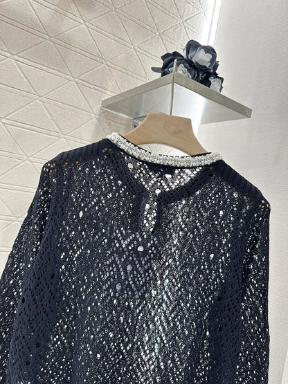 2025 new product Pearl hollow long sleeves