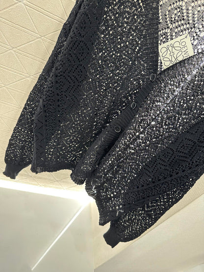2025 new product Hollow cardigan and skirt set