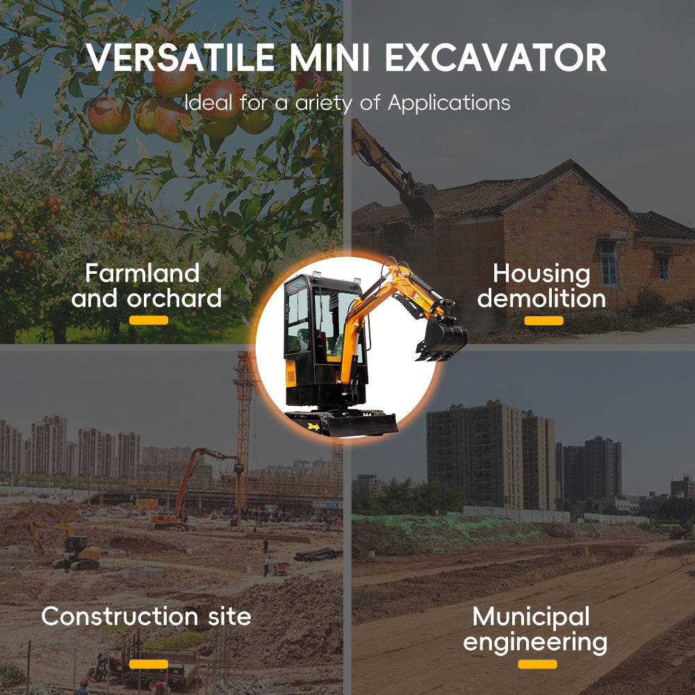 MS10H Gasoline 1-Ton Mini Excavator, 13.5 HP, with Cab