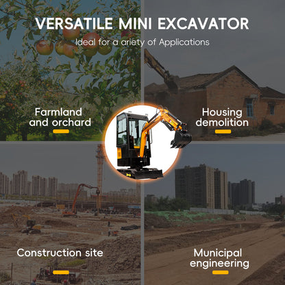 MS10H Gasoline 1-Ton Mini Excavator, 13.5 HP, with Cab