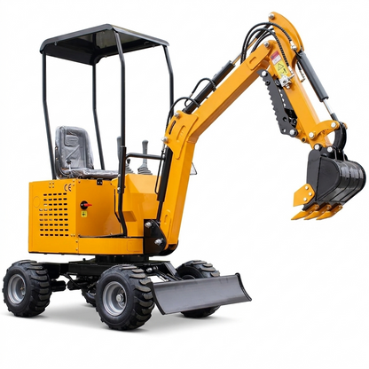 Only for Pickup MMS 1 Ton Mini Excavator with Wheels, 13.5HP Rato Engine,Mechanical Thumb Clamp,